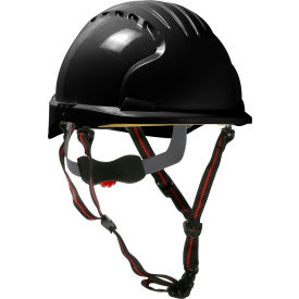 Evo 6151 Ascend Short Brim Safety Helmet HDPE Shell 6-Pt Suspension Wheel Ratchet Adj. Black 280-EV6151S-CH-11