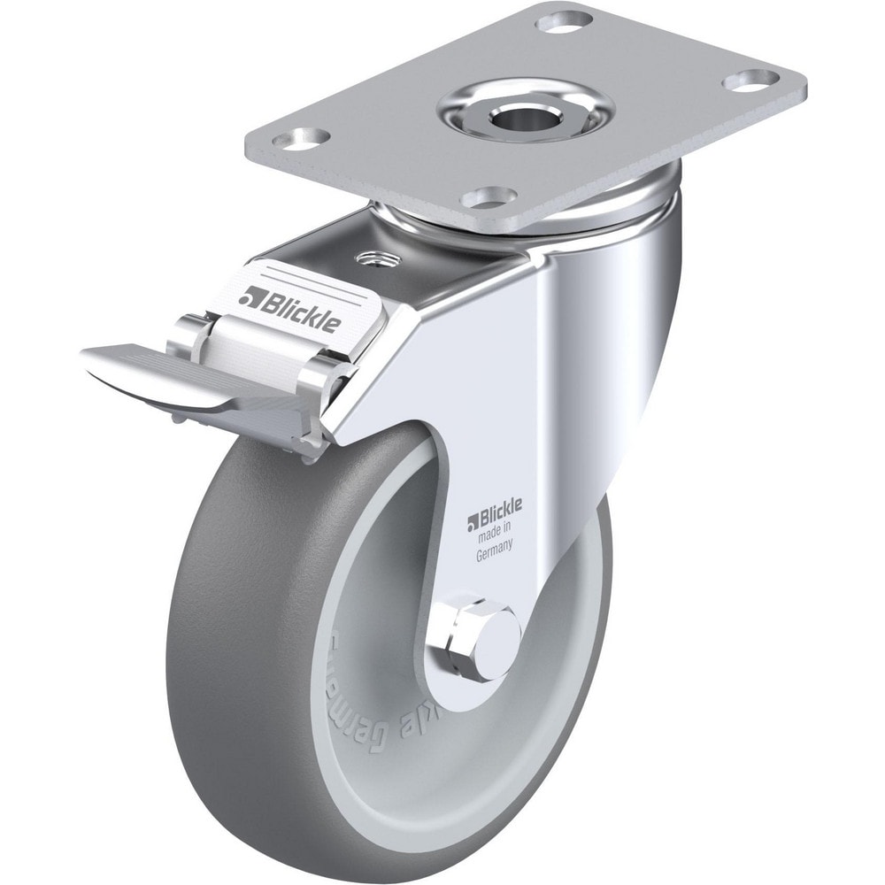 Top Plate Casters, Mount Type: Plate , Number of Wheels: 1.000 , Wheel Diameter (Inch): 4 , Wheel Material: Rubber , Wheel Width (Inch): 1-1/4  MPN:910425