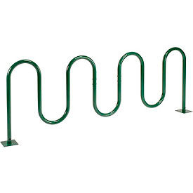 GoVets™ Wave Bike Rack 9-Bike Capacity Flange Mount Green 779MGN652