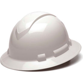 Ridgeline Full Brim Hard Hat 6-Point Ratchet Suspension - White - Pkg Qty 12 HP56110