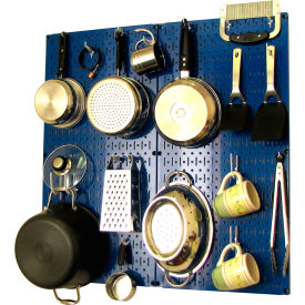 Wall Control Kitchen Pegboard Pack Storage & Organization Kit Blue/White 32