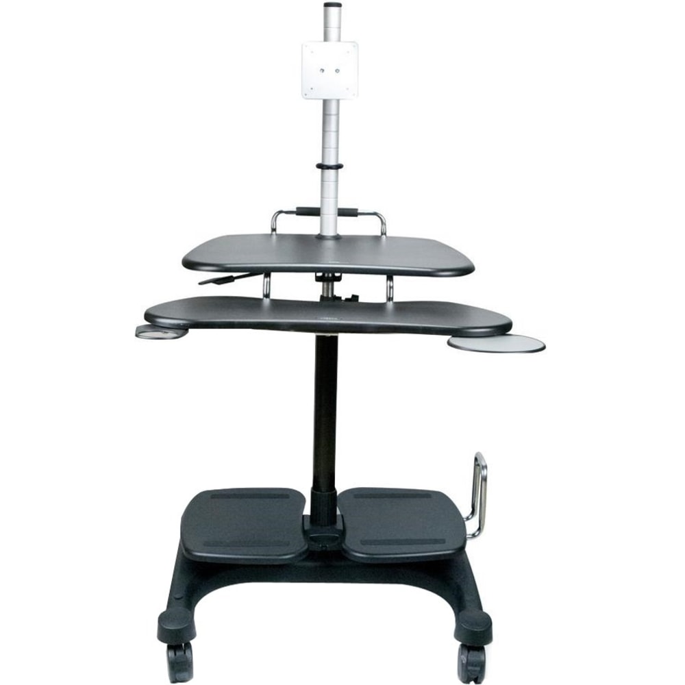 Aidata Sit and Stand Mobile LCD Workstation with Monitor Mount - 53in Height x 25in Width - Black - ABS Plastic MPN:LDC003P