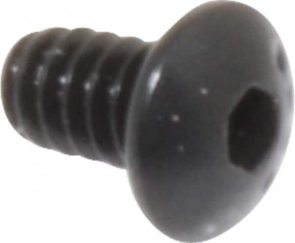 Button Socket Cap Screw: #4-40 x 3/16, Alloy Steel, Black Oxide Coated MPN:14078