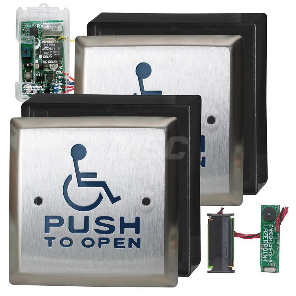 Electromagnet Lock Accessories, Accessory Type: Wireless Pushplate Actuator Kit , For Use With: Indoor or Outdoor Applications, Automatic Door Operators  MPN:CM-RFL464-SA