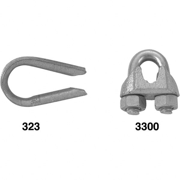 Wire Rope Clip, Thimble Clip & Thimble: 1/8