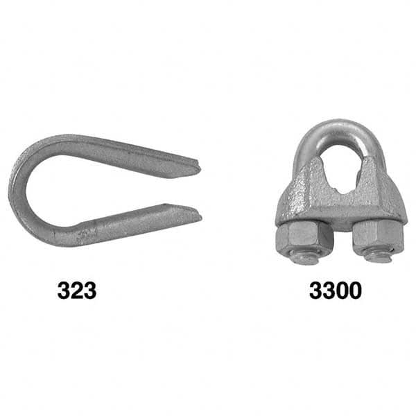 Wire Rope Clip, Thimble Clip & Thimble: 1/8