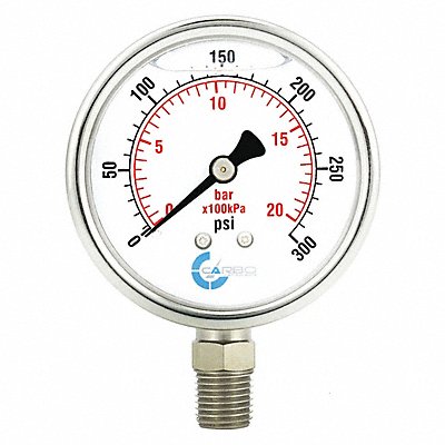 Pressure Gauge Liquid Filled 2 300 psi MPN:L20-SSL-300