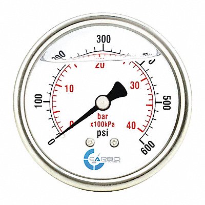 Pressure Gauge Liquid Filled 2 1/2 60 MPN:L25-SSB-600