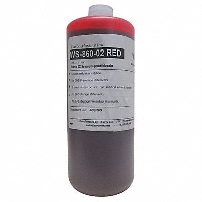 Marking Ink Dye Type Red qt. 5 to 15 min MPN:WS-860-02 RED