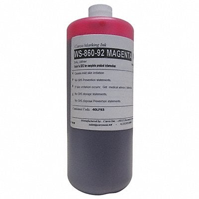 Marking Ink Dye Type Magenta 5 to 15 min MPN:WS-860-92 MAGENTA