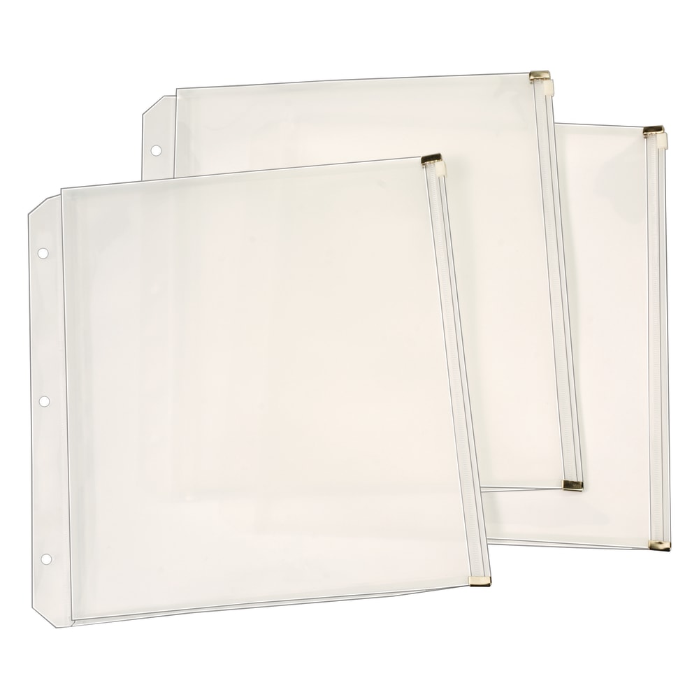 Cardinal Expanding Zipper Binder Pocket, Clear, Pack Of 3 (Min Order Qty 7) MPN:14201