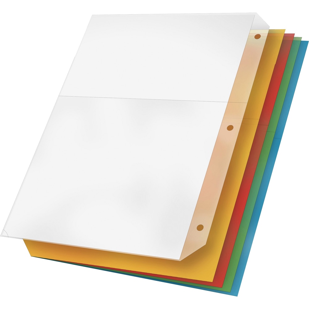 Cardinal Poly Ring Binder Pockets, Multicolor, Pack Of 5 (Min Order Qty 12) MPN:84007