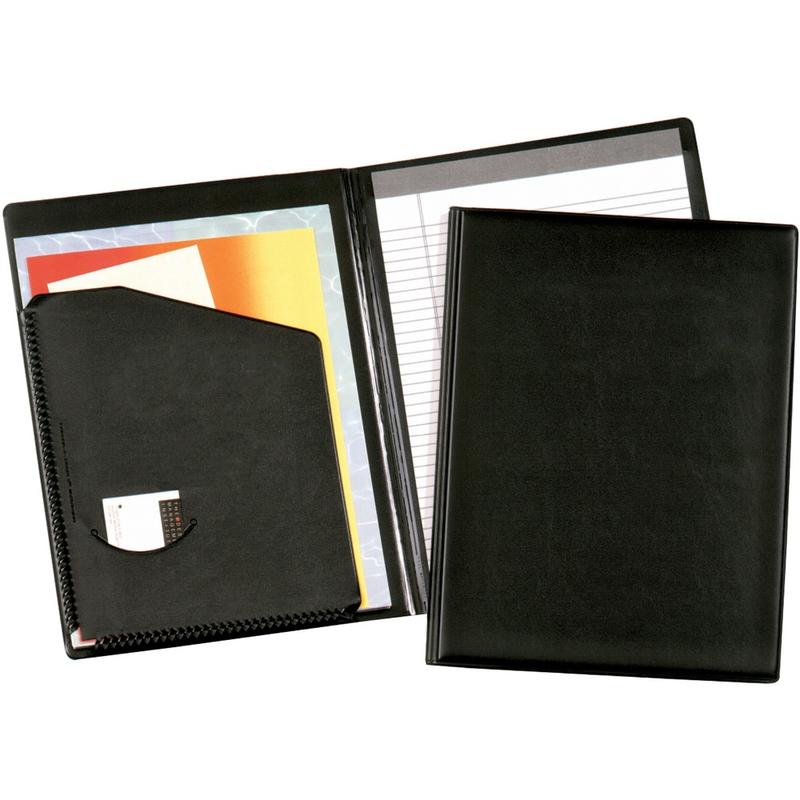 Cardinal Business Basic Desk Pad Holder - Letter - 9 1/2in x 12 1/2in Sheet Size - 100 Sheet Capacity - 1 Inside Front Pocket(s) - Vinyl, Polyvinyl Chloride (PVC) - Black - 14.08 oz - 1 Each (Min Order Qty 4) MPN:397610