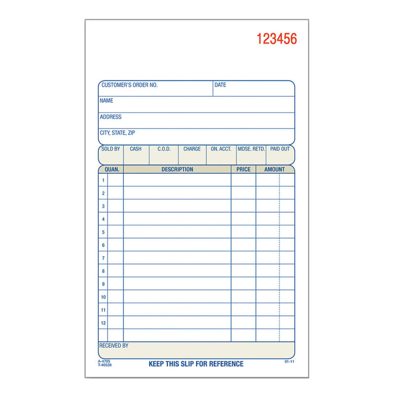 Adams Carbonless 2-Part Sales Book, 4 3/16in x 7 3/16in (Min Order Qty 14) MPN:DC4705