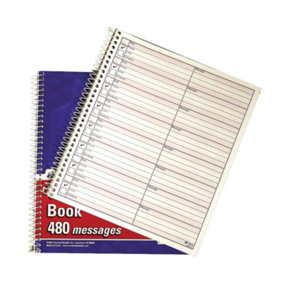 Adams Voicemail Log Books, 7 1/2in x 8 1/2in, 120 Pages, White/Canary Yellow, Pack Of 2 (Min Order Qty 4) MPN:S8714