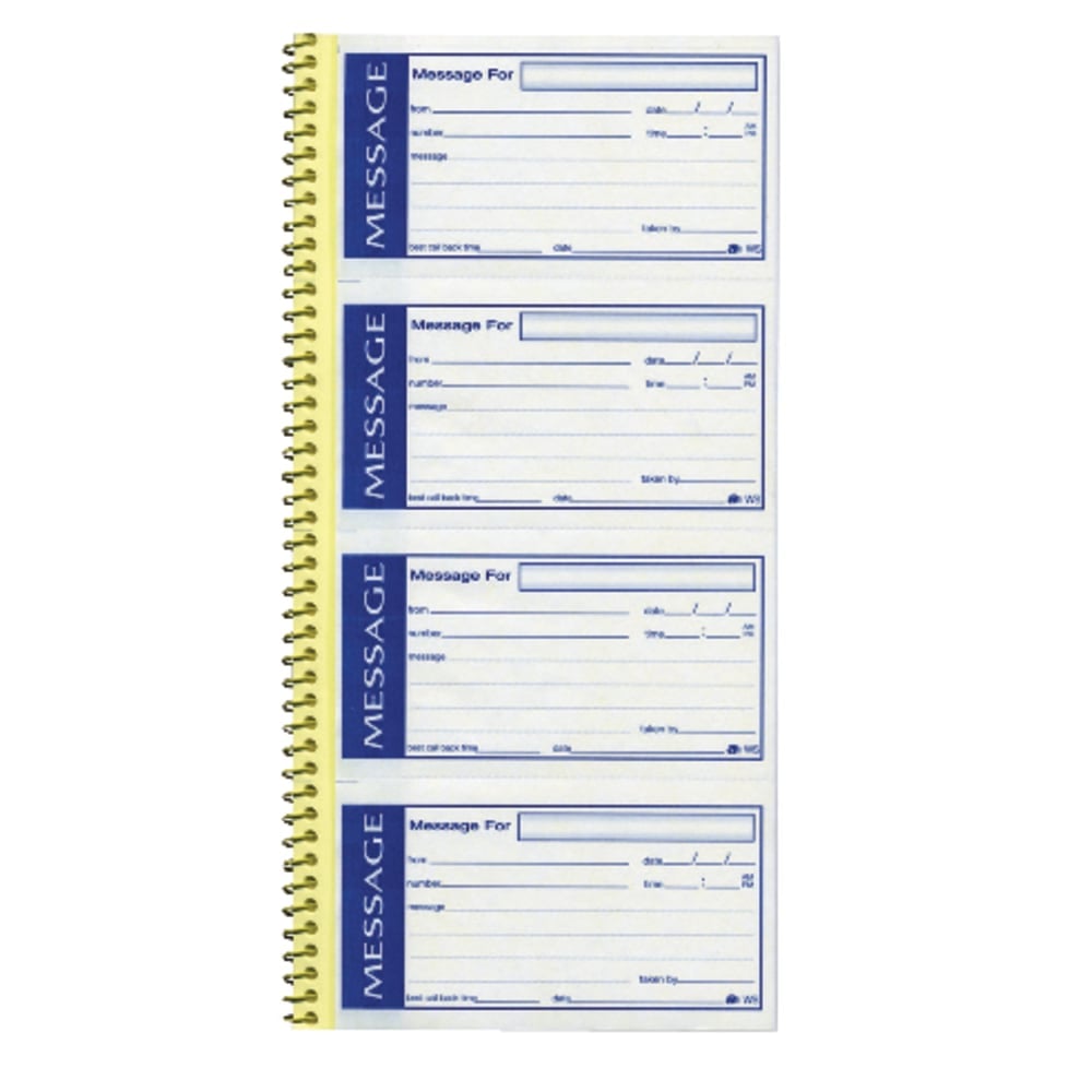 Adams Write n Stick Phone Message Book, 11in x 5 1/4in, 200 Messages, Canary/White (Min Order Qty 14) MPN:SC1153WS