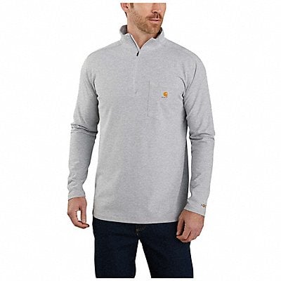 Mock Neck Quarter Zip Men s Gray 3XL MPN:104255-HGY3XLREG