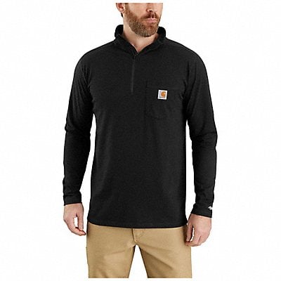 Mock Neck Quarter Zip Men s Black S MPN:104255-N04SREG