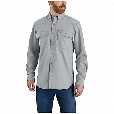 Long Sleeve Button Down Men s Gray 2XL MPN:105291-STL2XLREG