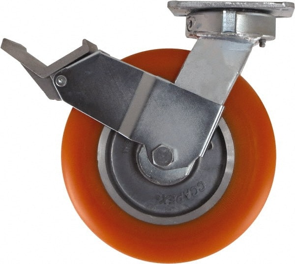 Swivel Top Plate Caster: Polyurethane, 8