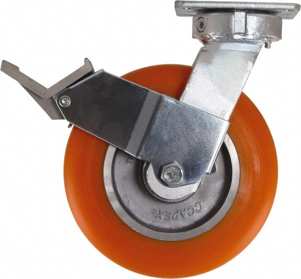 Swivel Top Plate Caster: Polyurethane, 8