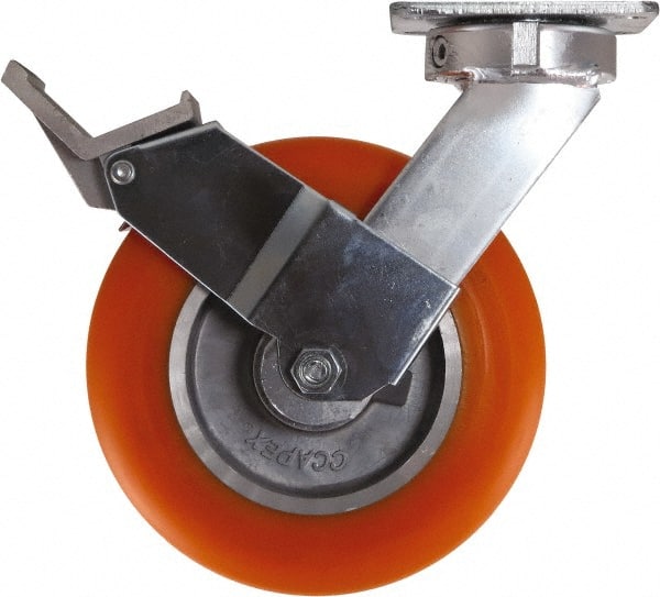 Swivel Top Plate Caster: Polyurethane, 8