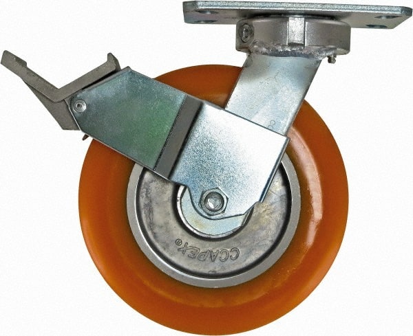 Swivel Top Plate Caster: Polyurethane, 8