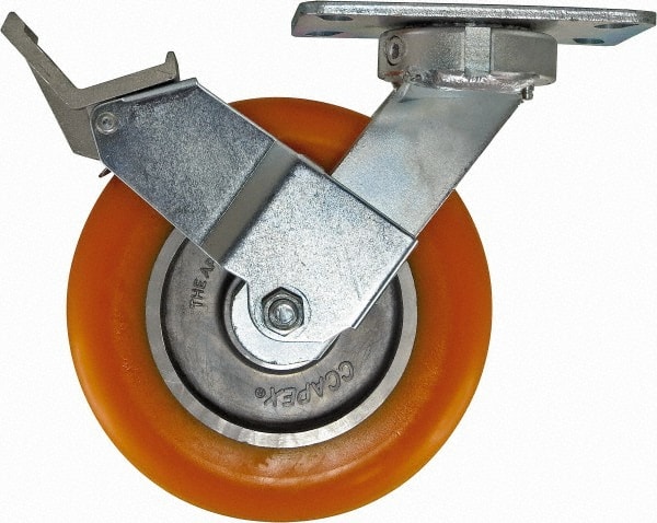 Swivel Top Plate Caster: Polyurethane, 8