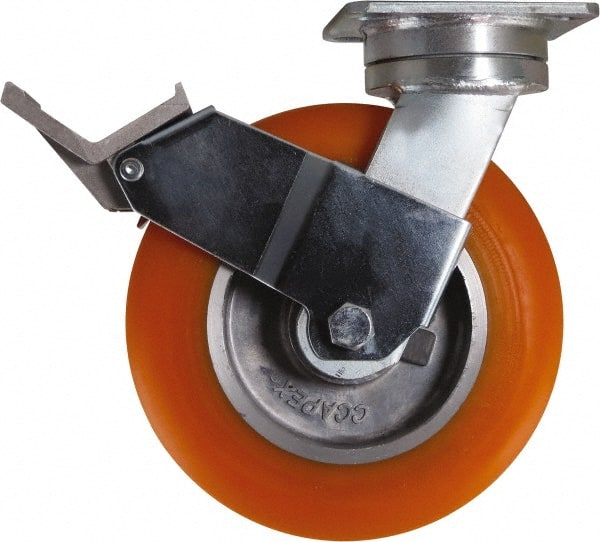 Swivel Top Plate Caster: Polyurethane, 8