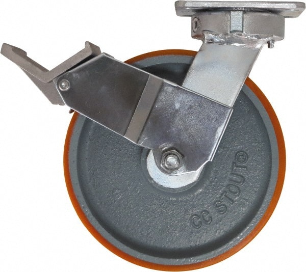 Swivel Top Plate Caster: Polyurethane, 8