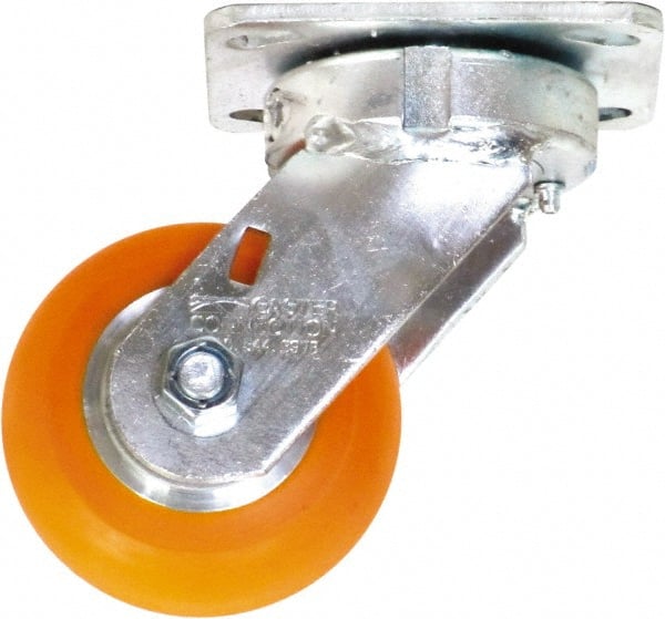 Swivel Top Plate Caster: Polyurethane on Aluminum, 4