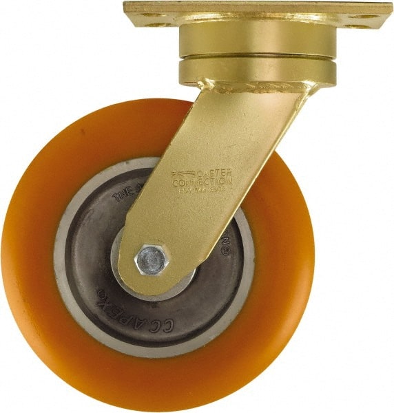 Swivel Top Plate Caster: Polyurethane on Aluminum, 8