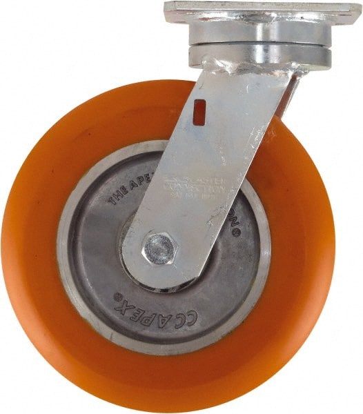 Swivel Top Plate Caster: Polyurethane on Aluminum, 8