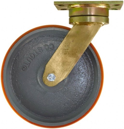 Swivel Top Plate Caster: Polyurethane on Iron, 10