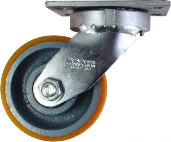 Swivel Top Plate Caster: Polyurethane on Iron, 6