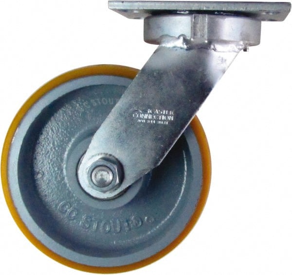 Swivel Top Plate Caster: Polyurethane on Iron, 8