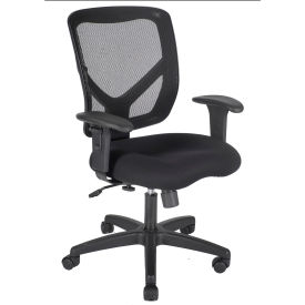 ShopSol Office Room Chair - Fabric Seat with Adjustable Mesh Backrest - Black 1010461