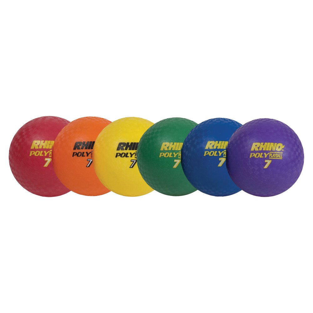 Champion Sports 8.5 Inch Poly Playground Ball Set - 8.50in - Red, Orange, Yellow, Green, Blue, Purple - 6 / Set MPN:PX85SET