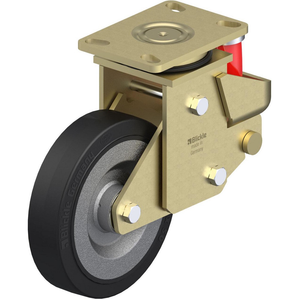 Top Plate Casters, Mount Type: Plate , Number of Wheels: 1.000 , Wheel Diameter (Inch): 10 , Wheel Material: Rubber , Wheel Width (Inch): 3-3/8  MPN:017996