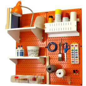 Wall Control Pegboard Hobby Craft Organizer Storage Kit Orange/White 32