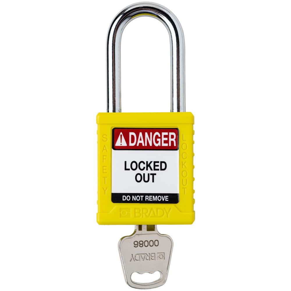 Lockout Padlocks, Legend: DANGER LOCKED OUT DO NOT REMOVE , Key Type: Keyed Different , Key Retaining: Retaining Key , Body Material: Nylon  MPN:153453