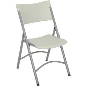 Interion® Folding Chair With Mid Back Resin Light Gray - Pkg Qty 4 9364B44