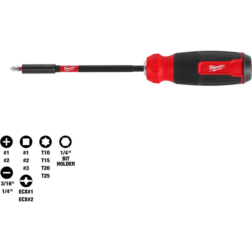 Bit Screwdrivers, Type: Combination , Tip Type: Phillips, Square, Slotted, Torx , Drive Size (TXT): 1/4 in, 3/8 in, 1/2 in , Shaft Length: 6.0000  MPN:48-22-2915