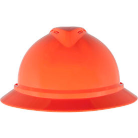 MSA V-Gard® 500 Hat Vented 4-Point Fas-Trac III Hi-Viz Orange - Pkg Qty 20 10167921