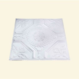 Great Lakes Tin Rochester 2' X 2' Nail-up Tin Ceiling Tile in Matte White - T58-01 T58-01