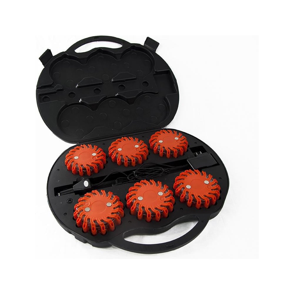 Highway Safety Kits, Kit Type: Emergency Safety Kit, Road Flare , Case Material: ABS , Case Style: Charging Case , Includes: (6) Red LED Disc Flares MPN:1003723