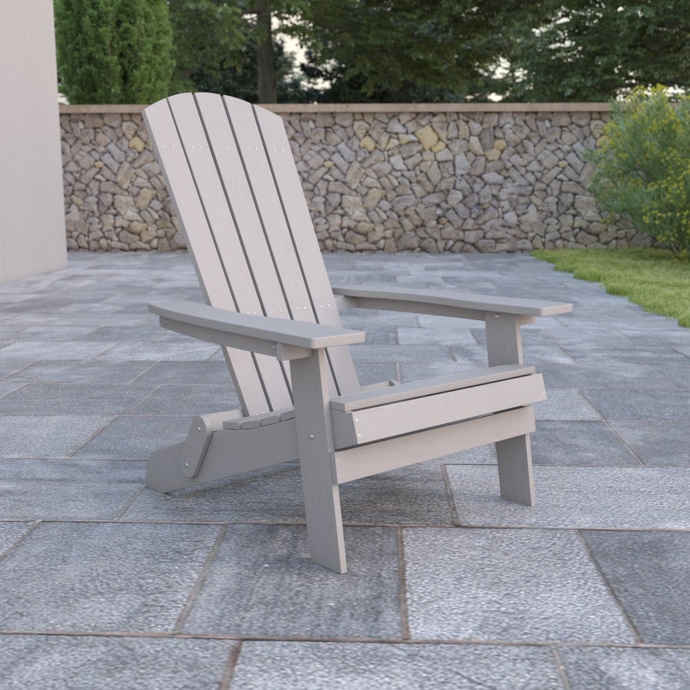 Flash Furniture Charlestown Folding Adirondack Chair, Gray MPN:JJC14505GY