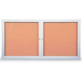 United Visual Products Two-Door Outdoor Corkboard - 42