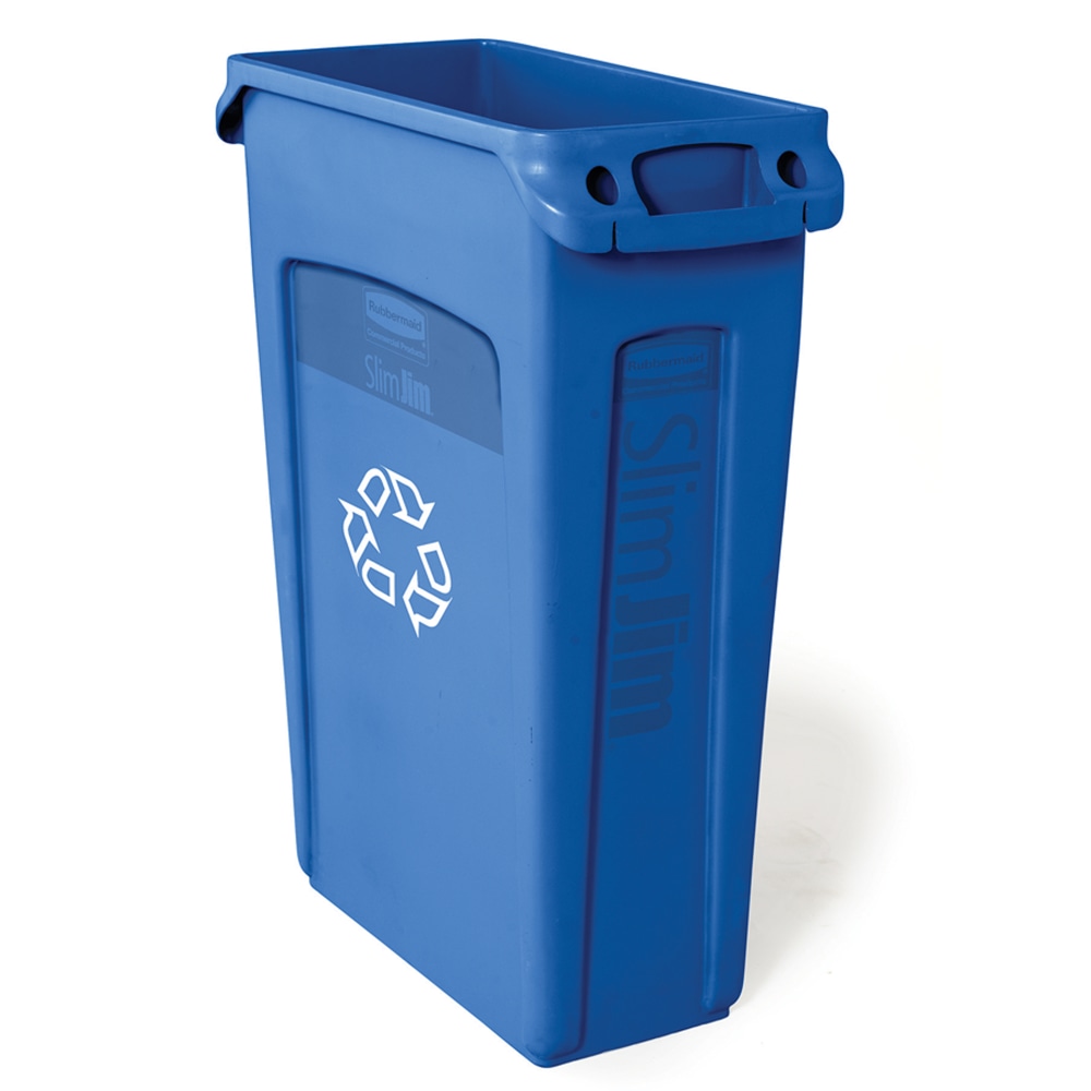 Rubbermaid Commercial Slim Jim Recycle Waste Container, 23-Gallons, Blue (Min Order Qty 2) MPN:FG354007 BLUE