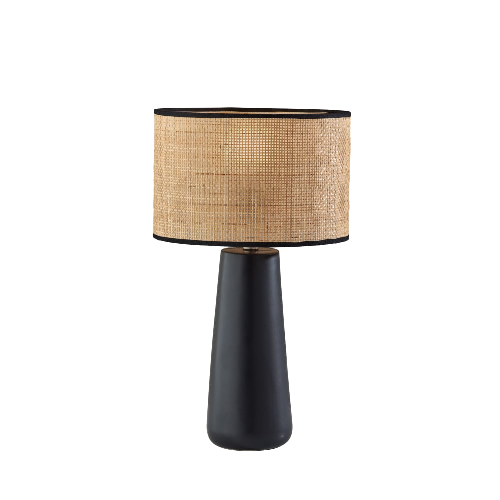 Adesso Sheffield Table Lamp, 22-1/4inH, Rattan Shade/Black Base MPN:3731-01